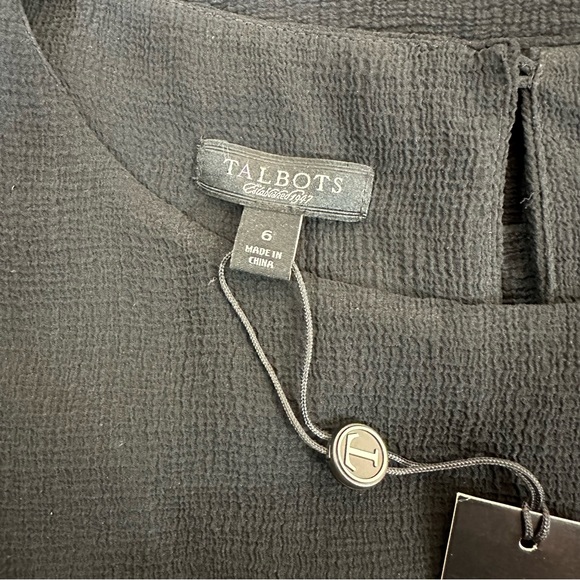 NWT Talbots Black Silk Tiered Sleeveless Blouse - Picture 4 of 7